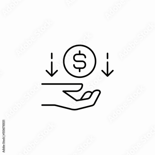 lowering expenses icon sign vector
