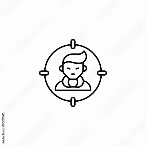 man target criminal icon sign vector