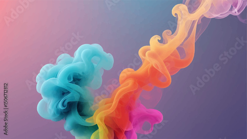 Abstract smoke on color abstract background.