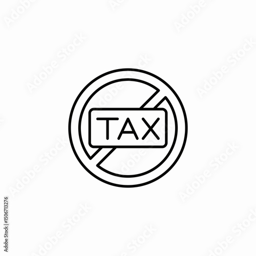 tax ban icon sign vector
