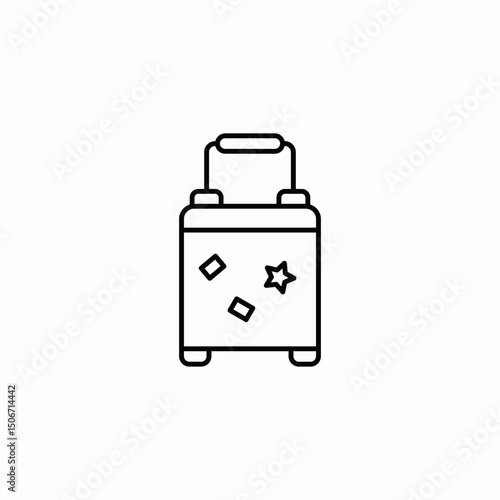 traveller suitcase icon sign vector