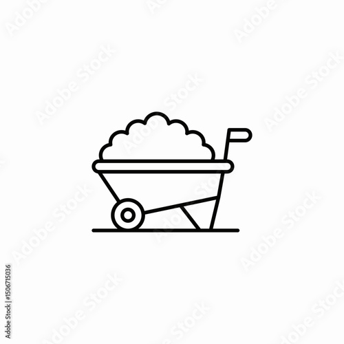 wheelbarrow sand icon sign vector