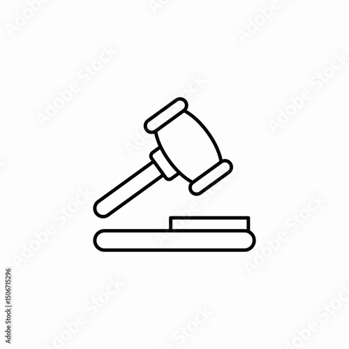 wooden gavel icon sign vector