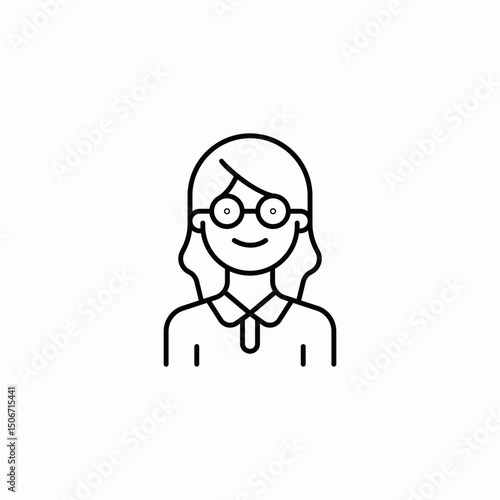 young girl lady icon sign vector