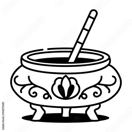 A hand drawn icon of incense burner artifact