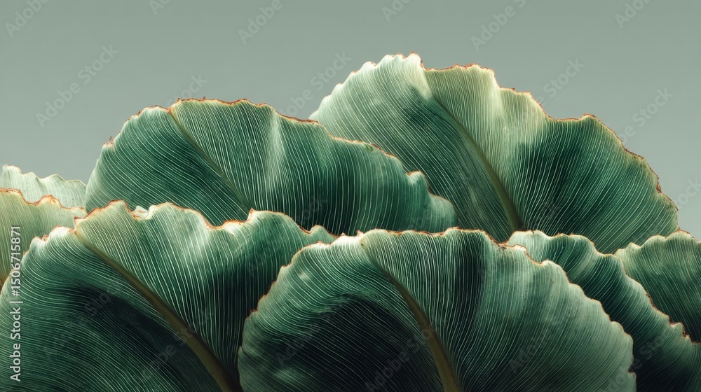 Obraz premium Closeup of Green Plant Leaves with Dotted Texture