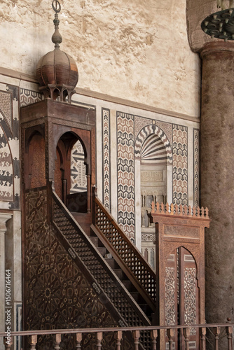 Exterior architecture of Sultan Al Nasir Muhammad Mosque in Cairo Egypt