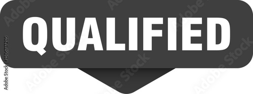 qualified sticker. qualified sign on transparent background