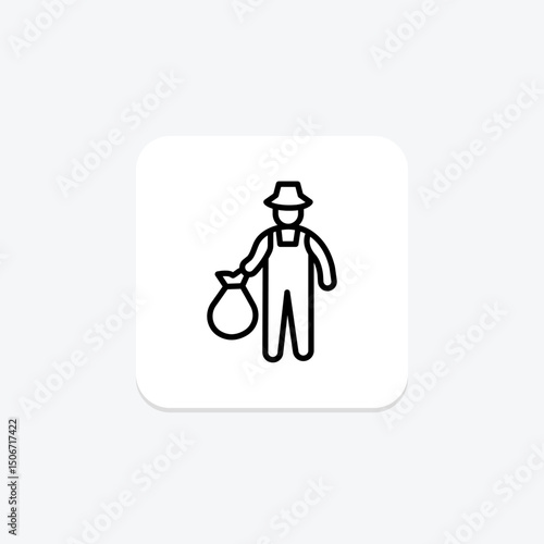 Farmer With Compost Bag, vector, pixel perfect, illustrator file