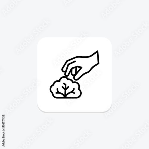 Hand Picking Lettuce, vector, pixel perfect, illustrator file
