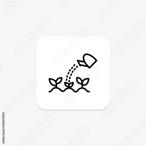 Watering Organic Garden, vector, pixel perfect, illustrator file