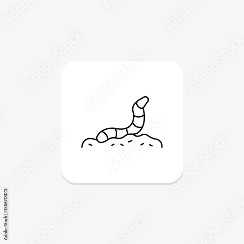 Worm In Soil, vector, pixel perfect, illustrator file