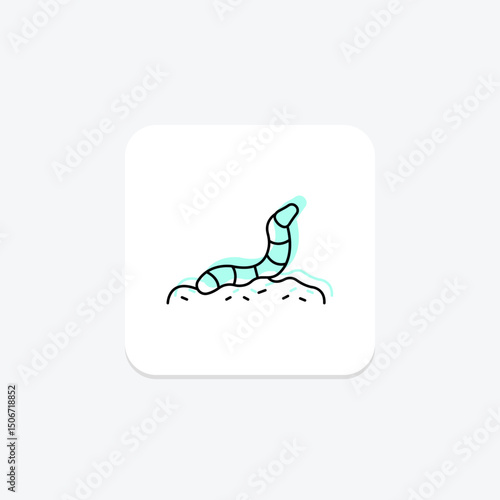 Worm In Soil, vector, pixel perfect, illustrator file
