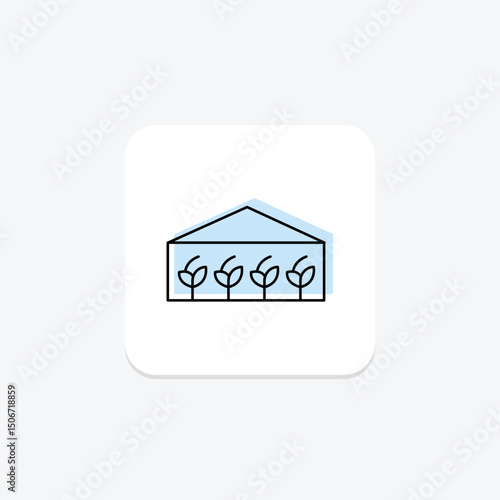 Greenhouse With Veggies, vector, pixel perfect, illustrator file