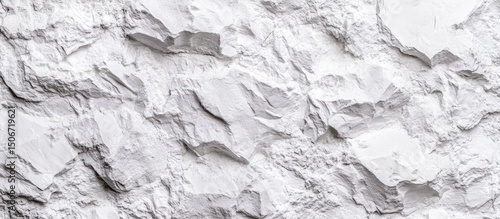 Wallpaper Mural White, textured stone wall; rough, uneven surface with craggy, irregular shapes and crevices Torontodigital.ca