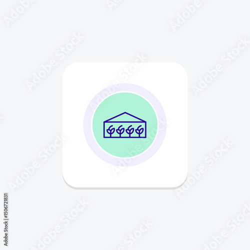 Greenhouse With Veggies, vector, pixel perfect, illustrator file