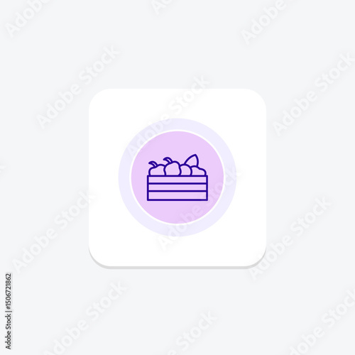 Wooden Crate Of Veggies, vector, pixel perfect, illustrator file