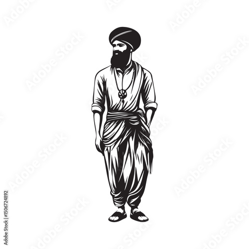 Illustration of traditional Arab men wearing keffiyeh and thobe, representing Middle Eastern culture and heritage