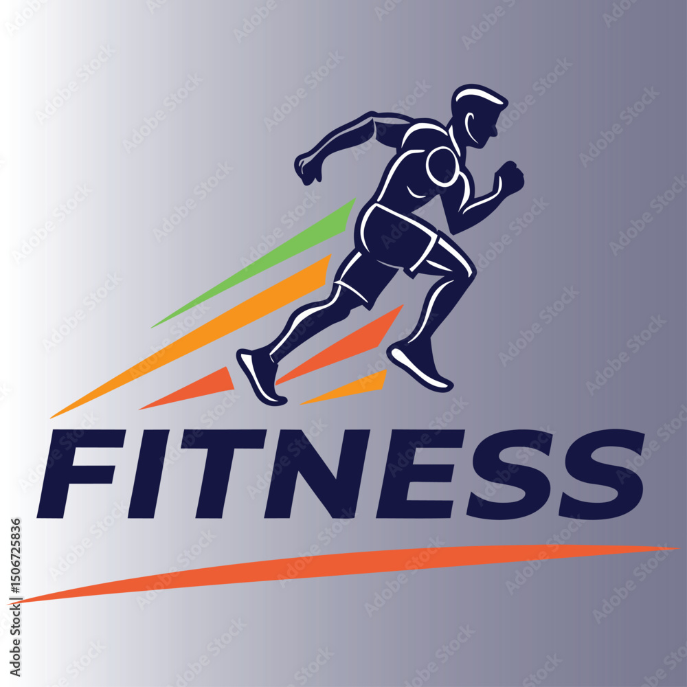 Fototapeta premium Fitness gym logo,Set of monochrome concept composition for sport gym, fitness bodybuilding. Design elements for emblem, print, badge, label in vintage style. Vector illustration.