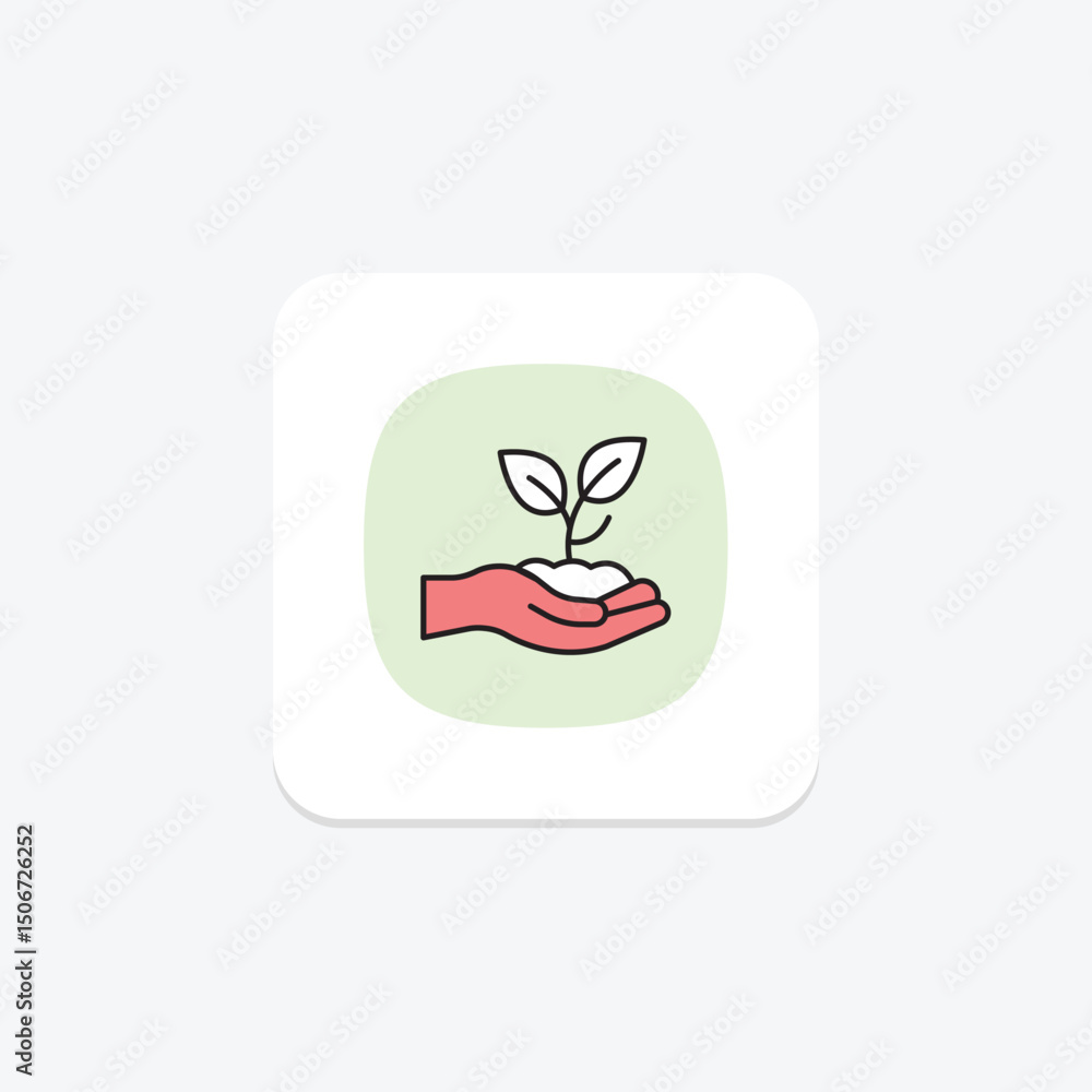 Sprout In Hand, vector, pixel perfect, illustrator file Sprout In Hand, vector, pixel perfect, illustrator file
