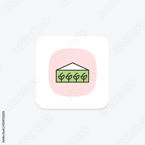 Greenhouse With Veggies, vector, pixel perfect, illustrator file