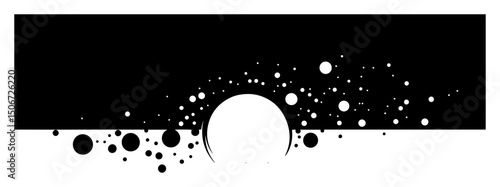 sphere with radial burst and dots silhouette shape clean vector lines with vintage feel