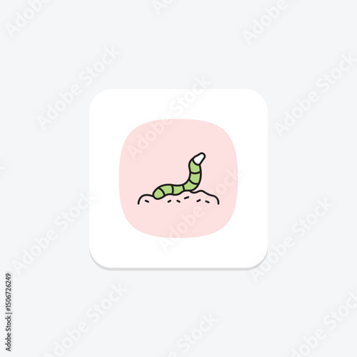 Worm In Soil, vector, pixel perfect, illustrator file