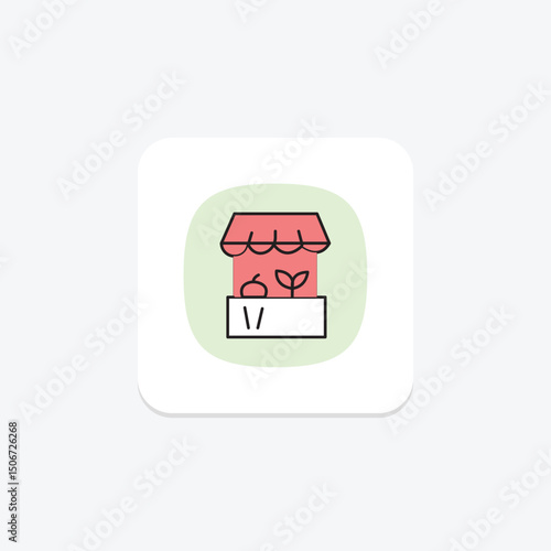 Organic Market Stall, vector, pixel perfect, illustrator file