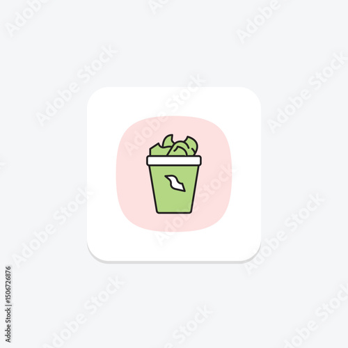 Compost Bin With Scraps, vector, pixel perfect, illustrator file