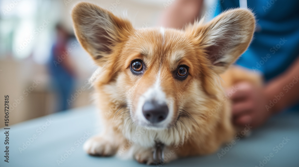 corgi on veterinarian checkup – perfect for use in pet care advertisements, veterinary clinic websites, animal health blogs, and educational materials about pet wellness corgi on veterinarian checkup – perfect for use in pet care advertisements, veterinary clinic websites, animal health blogs, and educational materials about pet wellness
