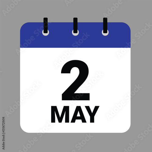 May 2 - Daily Calendar Icon - White Background
