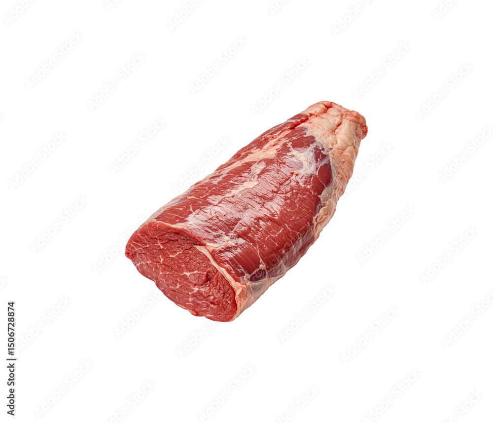 Fototapeta premium Raw leg beef isolated on white background.