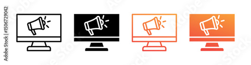 Marketing Multi Style Icon Set Vector 