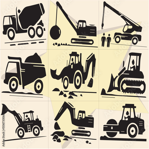 All kind of transportation vector Black and white set-92
