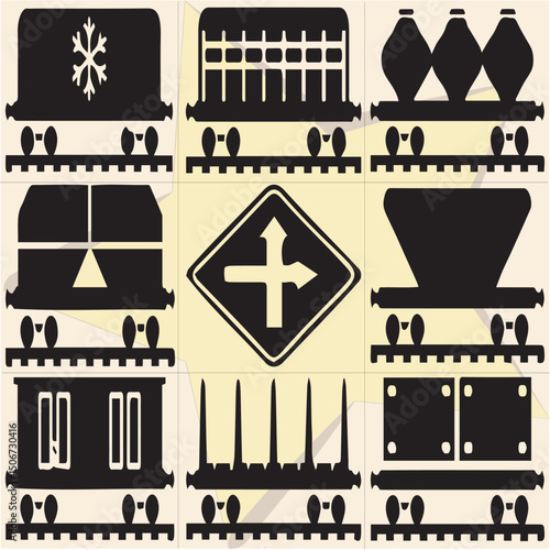  All kind of transportation vector Black and white set-97