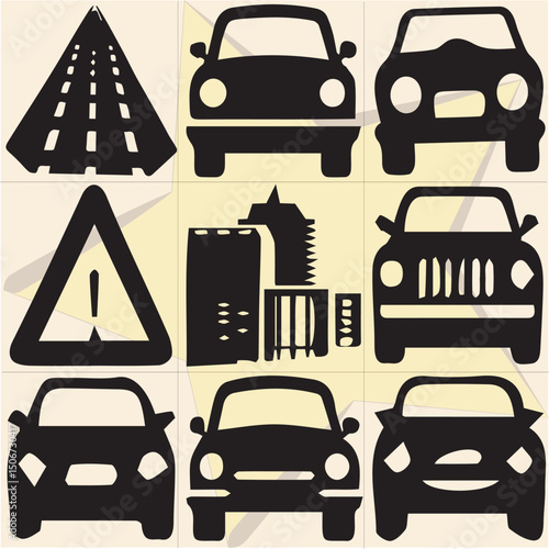 All kind of transportation vector Black and white set-98