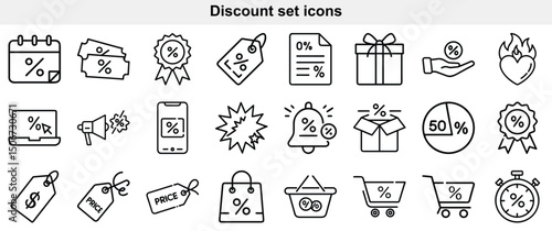 
Shopping E-commerce Retail Outline Icon Set