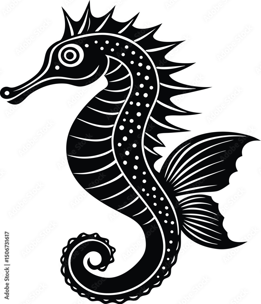 Fototapeta premium seahorse vector design on white background