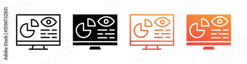 Impression Rate Multi Style Icon Set Vector 