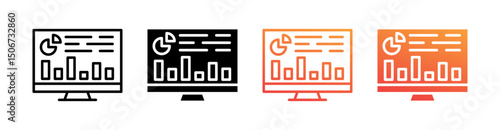 Report Multi Style Icon Set Vector 