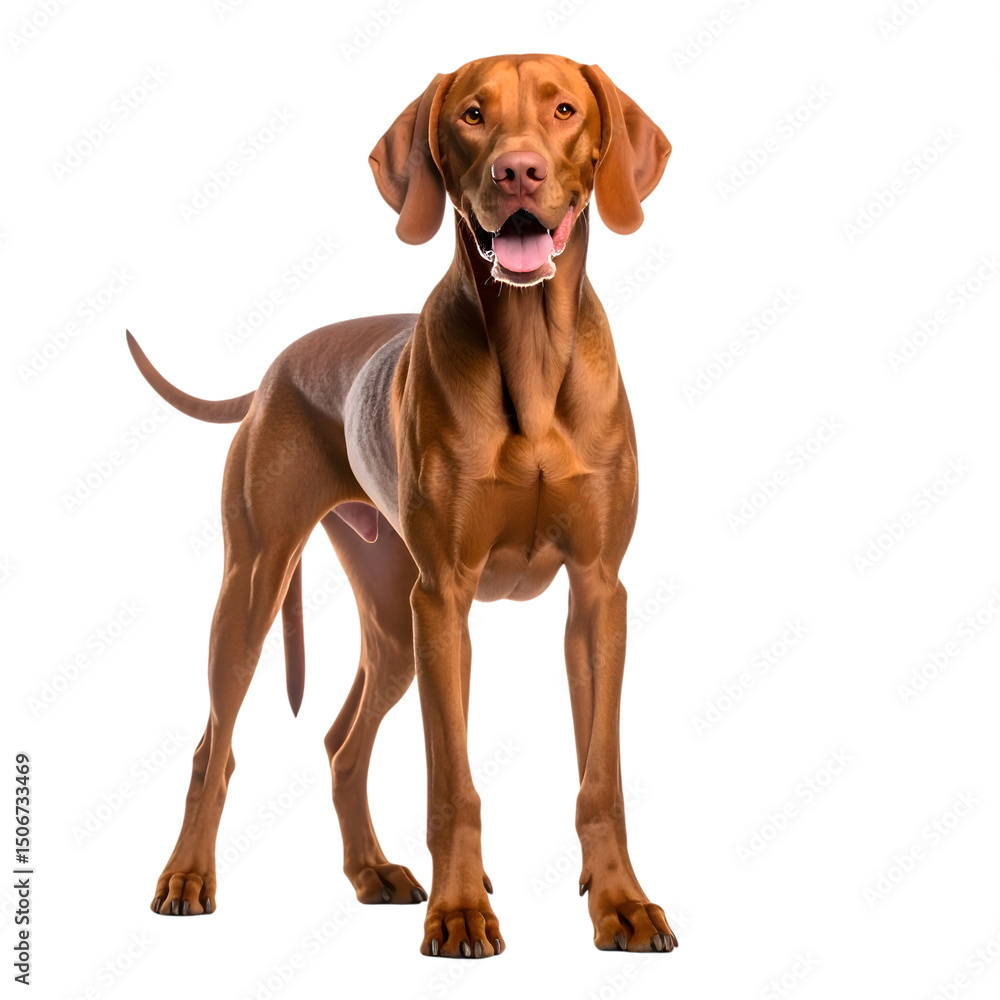 Vizsla Dog: A regal Vizsla stands tall, its sleek auburn coat gleaming in the light, showcasing its elegant form and friendly demeanor. Vizsla Dog: A regal Vizsla stands tall, its sleek auburn coat gleaming in the light, showcasing its elegant form and friendly demeanor.