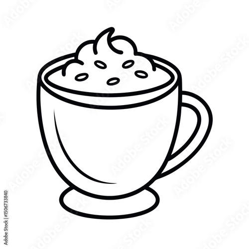 Champurrado Drink Outline Food Vector