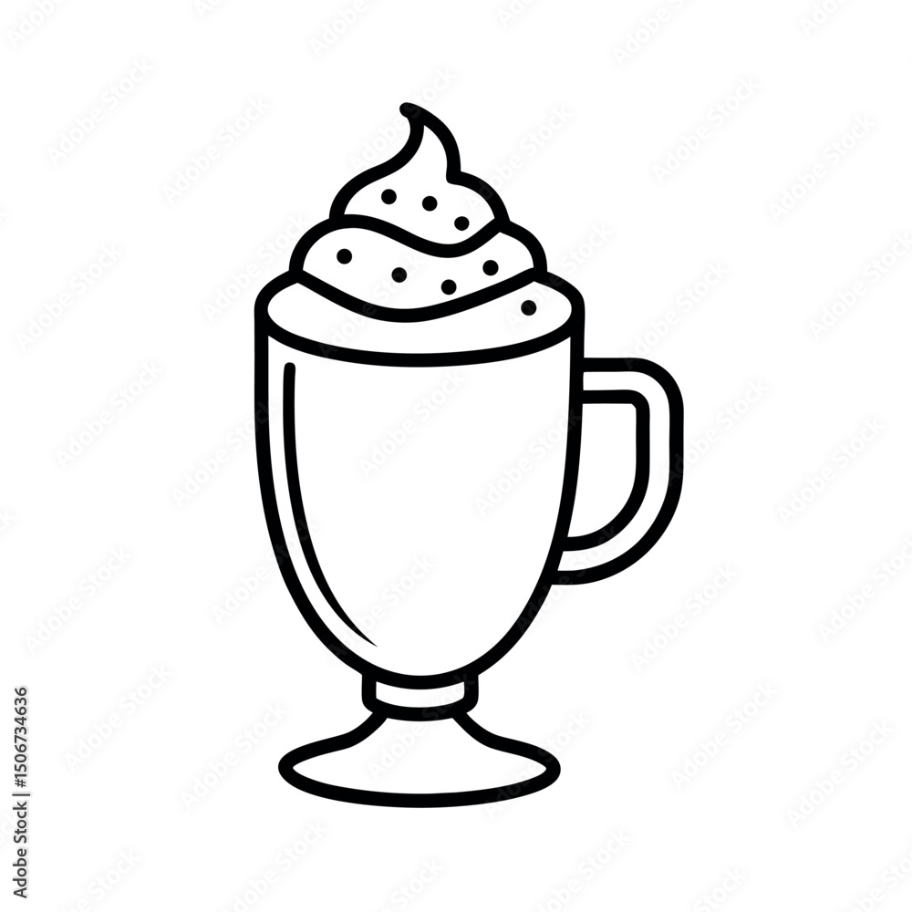 Obraz premium Eggnog Drink Outline Vector Art