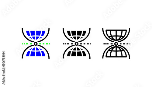 Multiverse icon. Worlds positioned parallel to each other. Outline style. Isolate on white background.	
