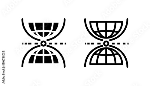 Multiverse icon. Worlds positioned parallel to each other. Outline style. Isolate on white background.	
