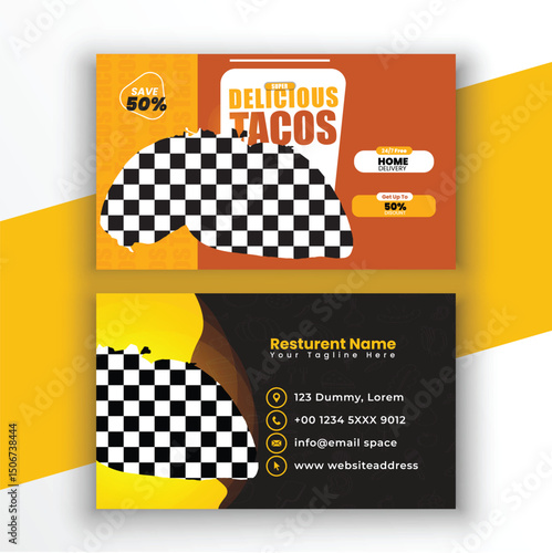 Food and restaurant  premium vector Business card or visiting card template design