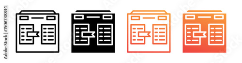 Task Multi Style Icon Set Vector 