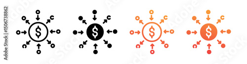 Cost Multi Style Icon Set Vector 