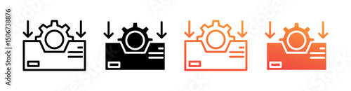 Inbox Multi Style Icon Set Vector 