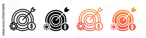 Target Multi Style Icon Set Vector 